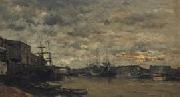 Charles-Francois Daubigny De haven van Bordeaux. oil